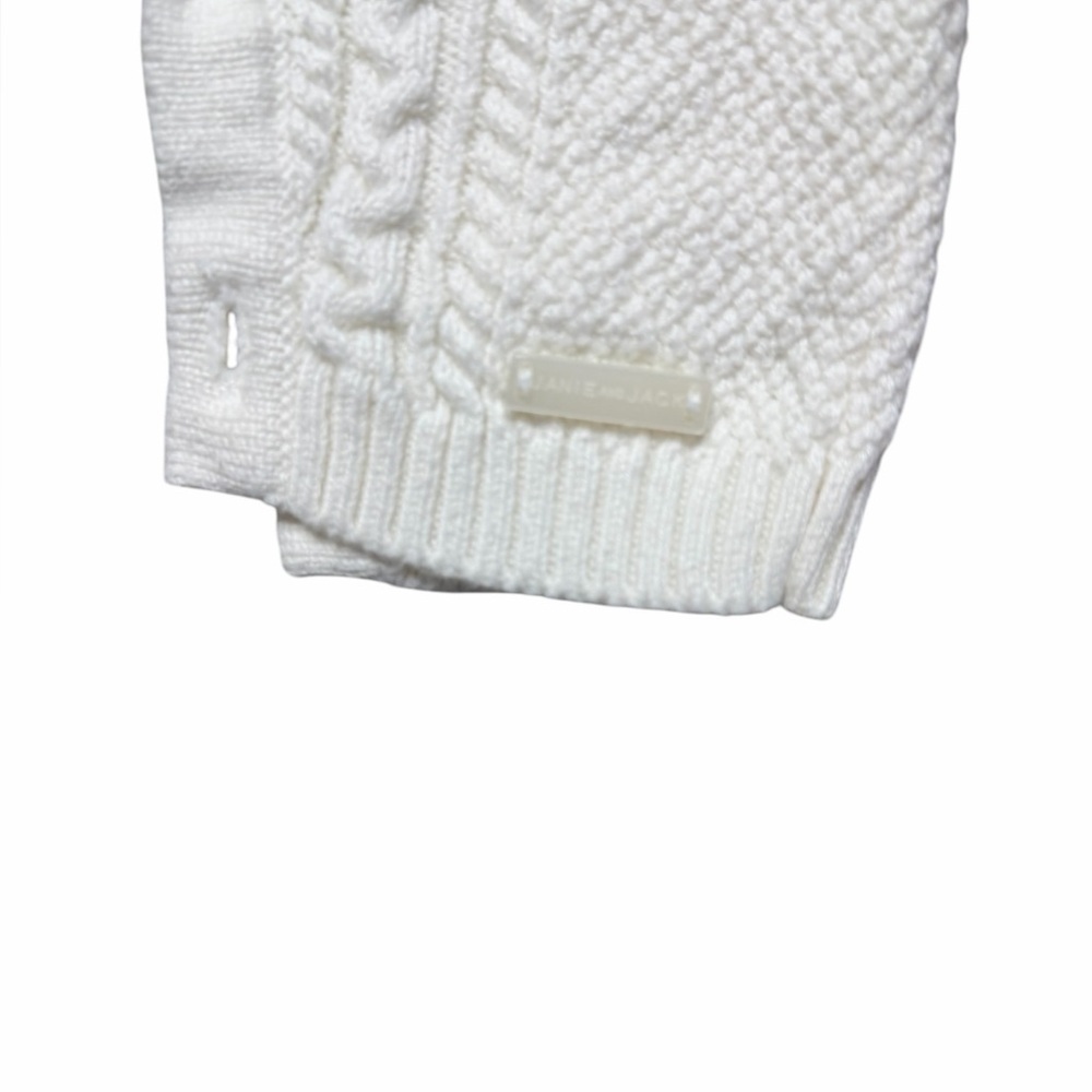 Janie and Jack Cream Cable Knit Baby Onesie Size 0 - 3 Months - Picture 4 of 6